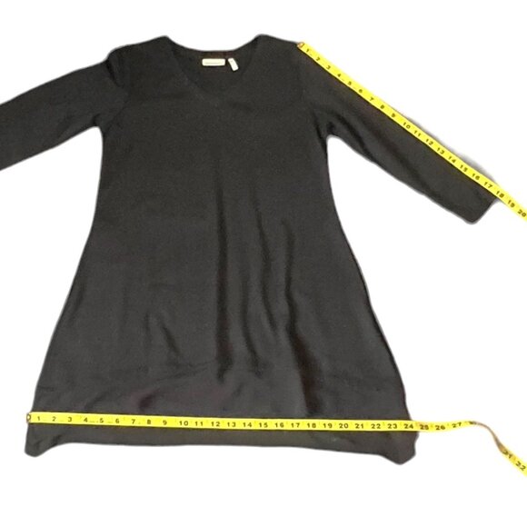 LOGO Lounge Black Jersey Knit V-Neck Tunic 3/4 Sleeve & Sheer Ruffle Bottom XXS - Picture 4 of 7